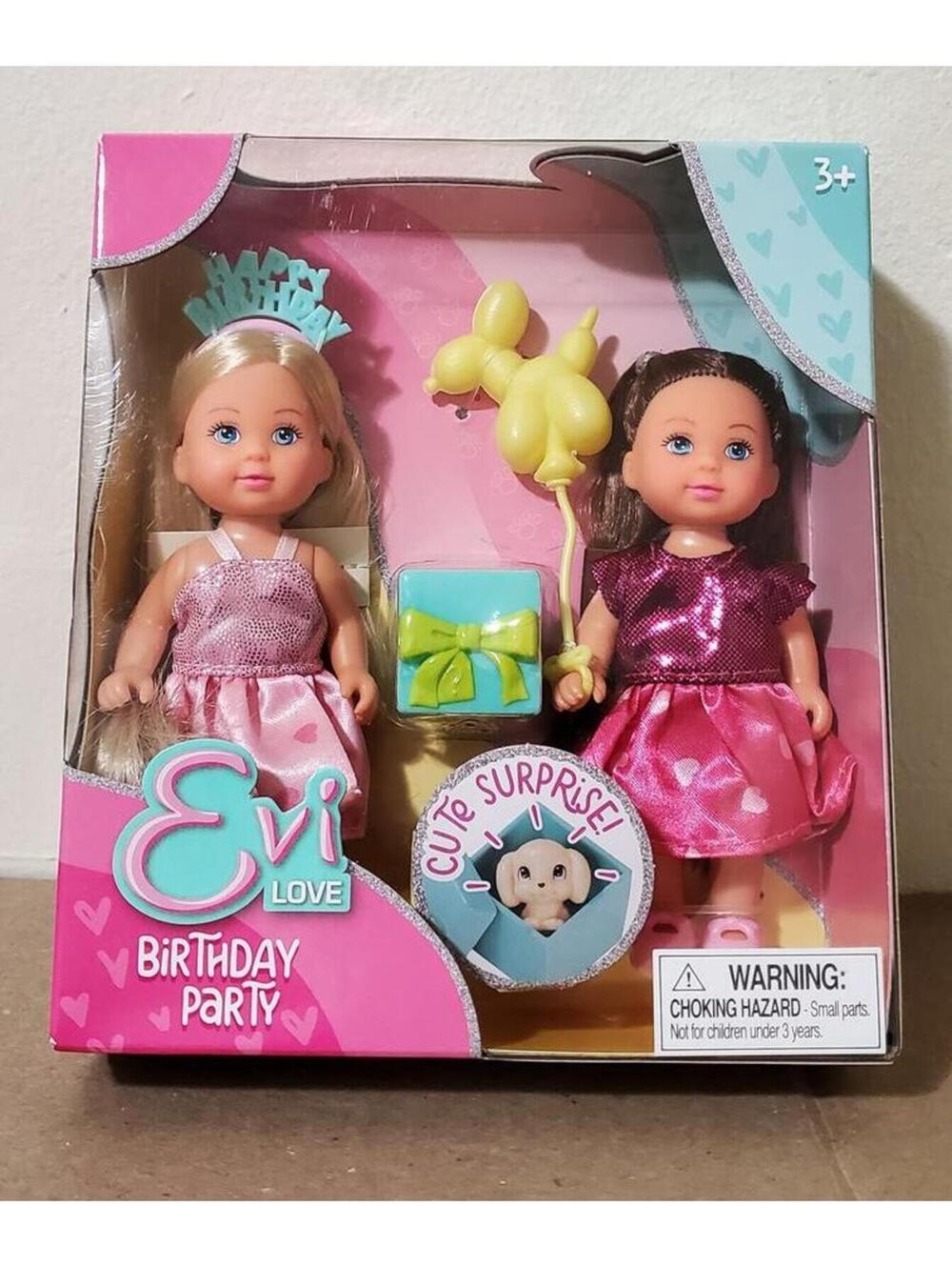Simba Evi Love Birthday Party Doll Set with 2 Dolls Balloon & Accessories NEW